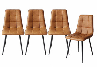 Levede Four-Piece PU Padded Dining Chair - Available in Two Colours & Option for Eight-Piece