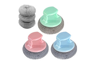 Three-Pack Cleaning Stainless Steel Wire Balls incl. Three Brush Head Replacements