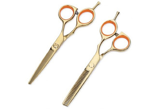 440C Titanium Hairdressing Cutting Set incl. Cutting Scissors & Thinning Scissors