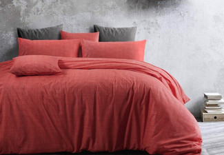 100% Cotton Duvet Cover Incl. Two Standard Pillowcases - Five Styles & Five Sizes Available