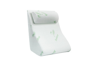 Two-Piece Foam Bed Wedge Pillow & Headrest