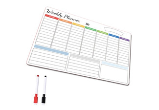 Weekly Planner Magnetic Whiteboard with Two Erasable Pens