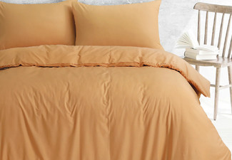 Amsons Latte Royale Cotton Quilt Duvet Doona Cover Set with European Pillowcases - Six Sizes Available
