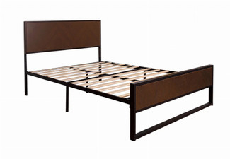 Fraser Industrial Walnut Queen Bed Frame