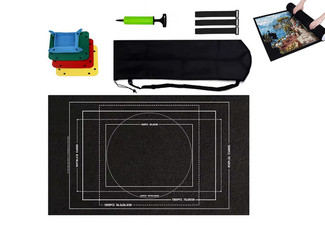 Jigsaw Puzzle Roll-Up Mat with Four Sorting Trays & Travel Storage Bag - Available in Three Colours