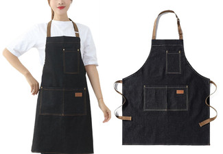 Adjustable Denim Kitchen Apron - Available in Two Colours & Option for Two-Pack