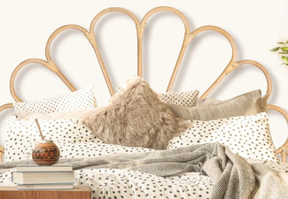 Rattan Petal Design Queen Headboard