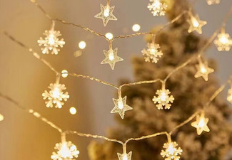 Christmas 20-LED Star-Shaped Fairy String Light - Available in Two Styles, Two Light Colours & Options for 40 & 80-LED