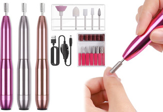 18-Pieces Portable Electric Nail Drill Machine Kit - Three Colours Available