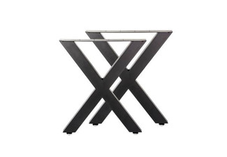 Set of Two Steel X-Shape Table Legs
