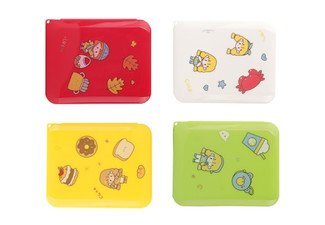 Four-Pack Mask Storage Boxes incl. Novelty Cartoon Stickers