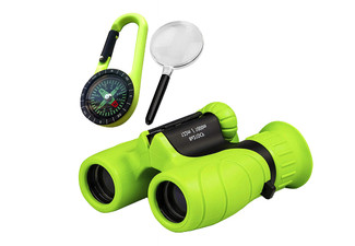Kids Binoculars with Magnifying Glass & Compass Set - Option for Two Sets