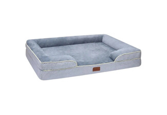 Orthopedic Memory Foam Dog Bed with Bolster Sides - Available in Four Sizes