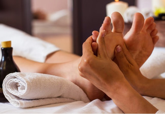 30-Minute Foot Massage Package incl. Foot Scrub, Heel Scrub, Foot Massage & Hot Stone - Option For Gel Nail Extension