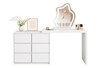 Rotatable LED White Dressing Table
