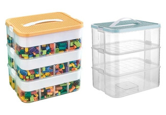 Three-Layers Stackable & Adjustable Building Blocks Box - Two Colours Available