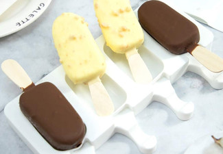 Four Cavity Silicone Ice Cream Mould with Sticks - Option for Eight Cavity Mould & Option for Two