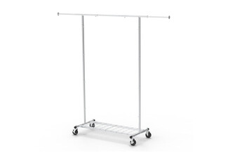 Portable Single Rod Adjustable Clothes Rack