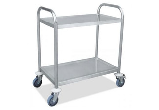 Two-Tier Stainless Steel Kitchen Trolley - Option for Three-Tier