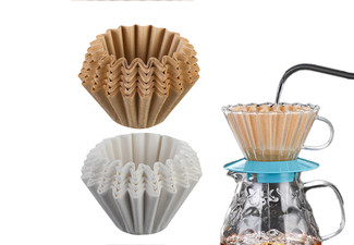50-Piece Disposable Basket Coffee Filter for Drip Coffee Maker - Available in Two Colours & Option for 100-Piece