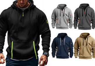 Men's Classic Hoodie Sweatshirt with Front Pockets - Available in Five Colours & Six Sizes