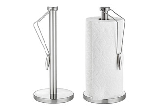 Stainless Steel Paper Towel Holder with Weighted Base & Tension Arm