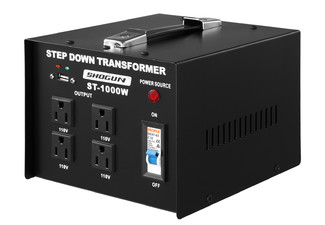 Step Down 1000W 240V-110V Transformer AU to US with Four AC Output Sockets & 5V USB Port