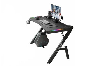 Gaming K-Shaped Desk with LED Light