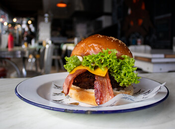 Fried Chicken Maple Bacon Burger