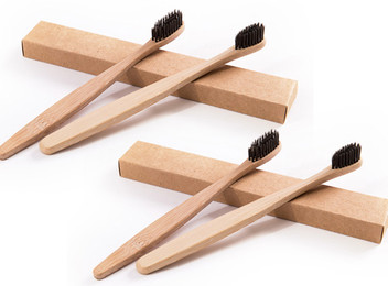 Pack of Four Bamboo Toothbrushes