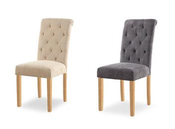 Two Fabric Dining Chairs