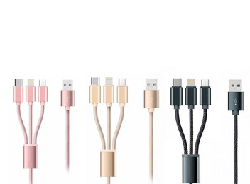 Three-in-One USB Charging Cable