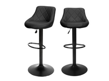 Two Black Bordeaux Barstools