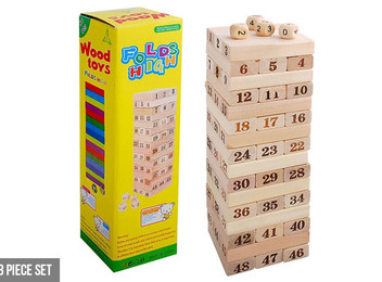 Wooden Building Block Tower Game