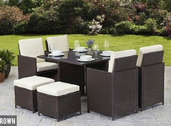 Nine-Piece Cube Outdoor Set