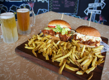 Gourmet Burgers or 2 Half Rack Ribs