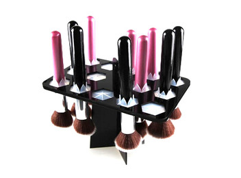 QUMENEY 28 Hole Makeup Brush Holder Makeup Brush Drying Rack