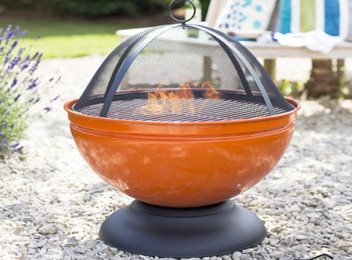 Globe Enamelled Orange Firebowl