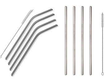 4pc Stainless Steel Straw