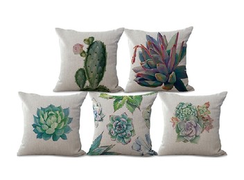 2Pk Cactus Cushion Cover Set