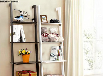 Four-Tier Leaning Ladder Bookshelf