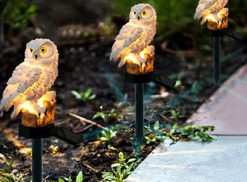 Owl Shape Solar-Powered Lawn Lamps