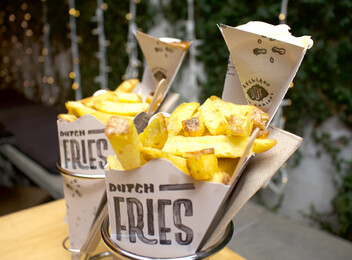 Two Cones of Hand Cut Dutch Fries