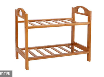 Natural Bamboo Shoe Storage Shelf