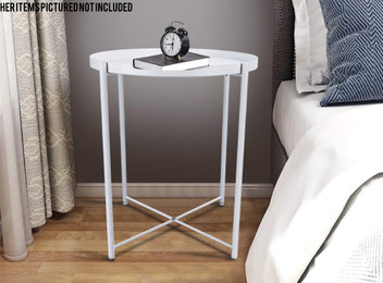 Metal Round Tray Side Table