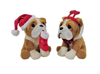 Santa Plush Bull Dog