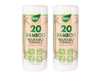 Two-Pack of Reusable Bamboo Towels