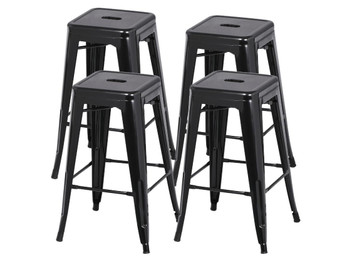 Set of Four Metal Bar Stools