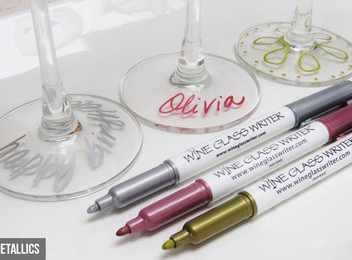 Three Wine Glass Writer Pens