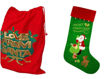 Embroidered Christmas Santa Sack